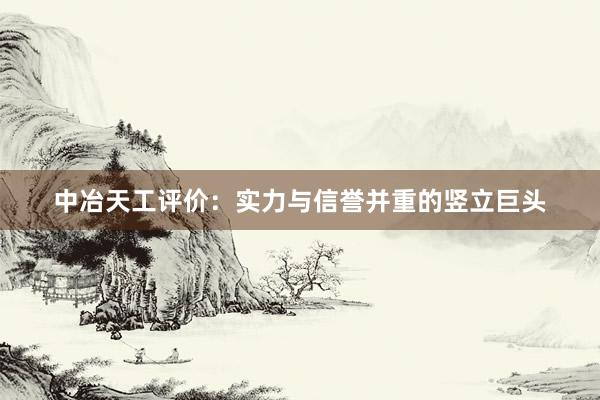 中冶天工评价：实力与信誉并重的竖立巨头