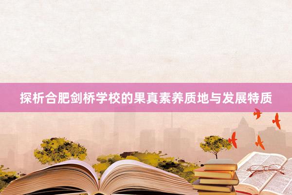 探析合肥剑桥学校的果真素养质地与发展特质
